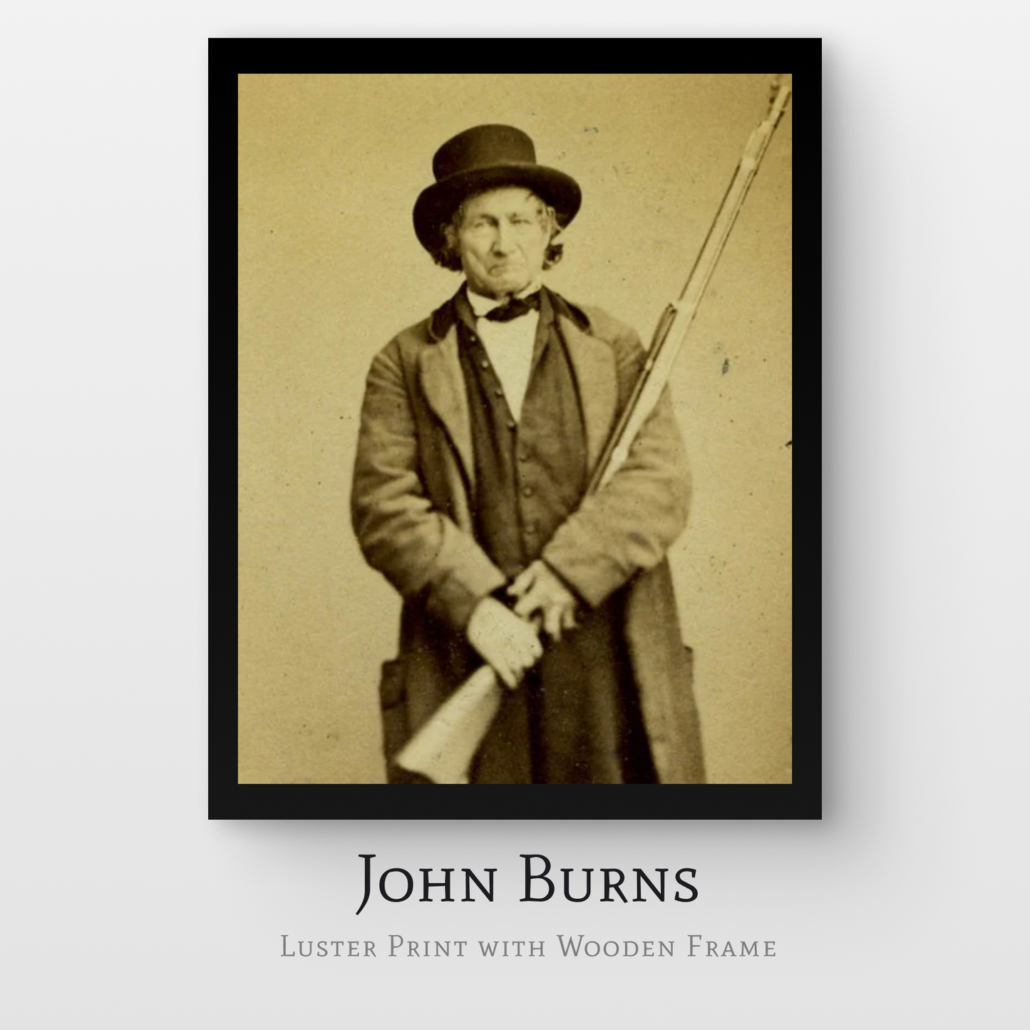John Burns Luster Print with Wooden Frame