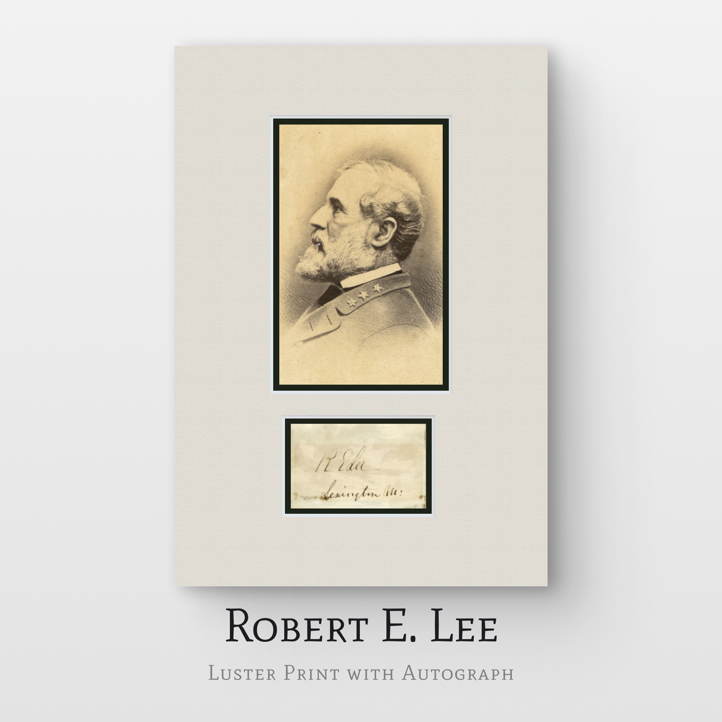 Robert E. Lee Side Profile Luster Print with Autograph
