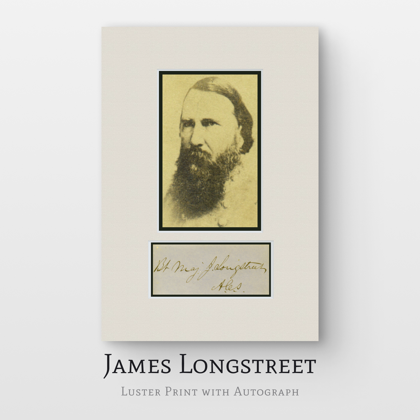 James Longstreet Luster Print with Autograph