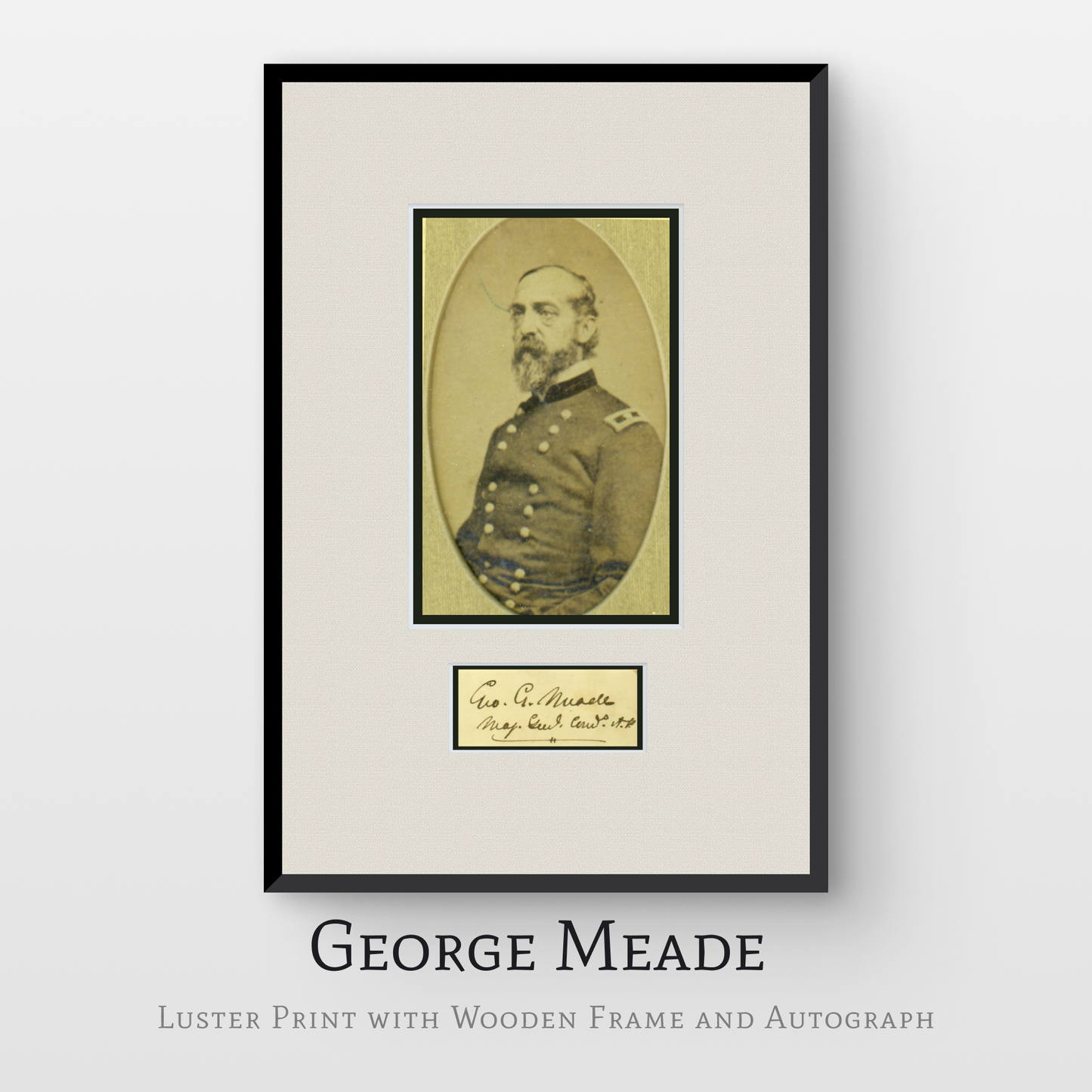 George Meade Luster Print with Wooden Frame and Autograph