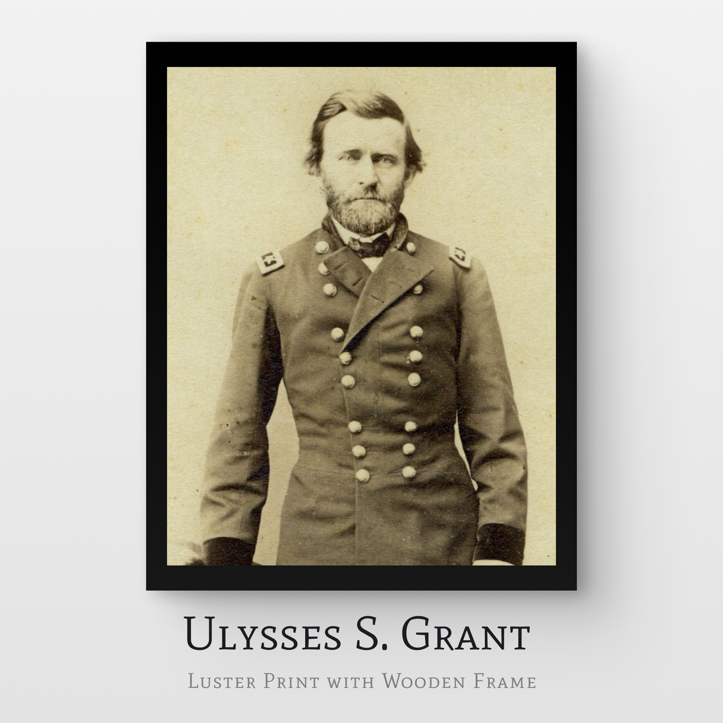 Ulysses S. Grant Luster Print with Wooden Frame