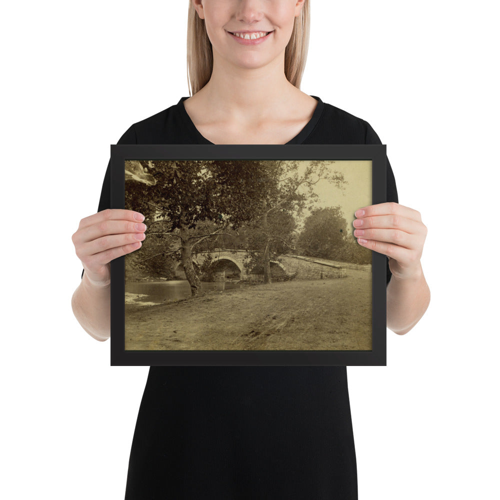 Burnside's Bridge Luster Print with Wooden Frame