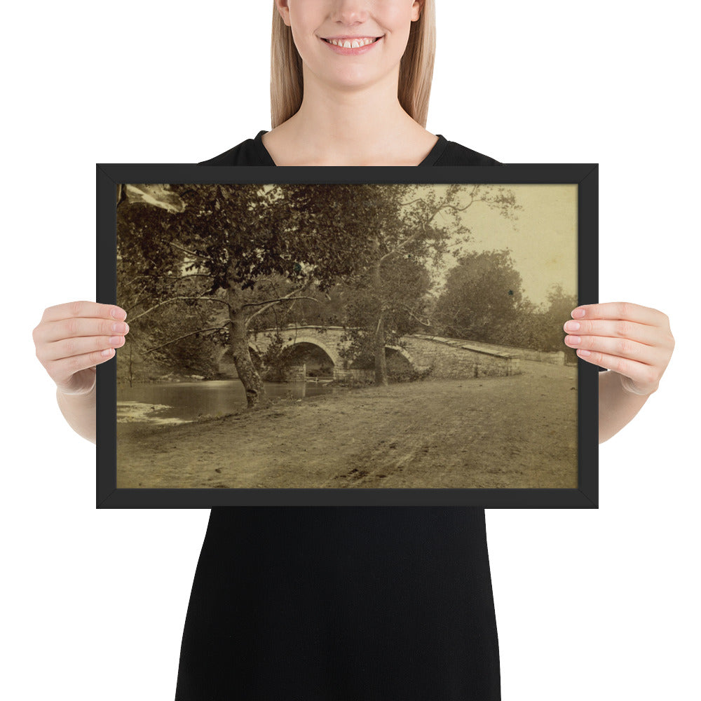 Burnside's Bridge Luster Print with Wooden Frame