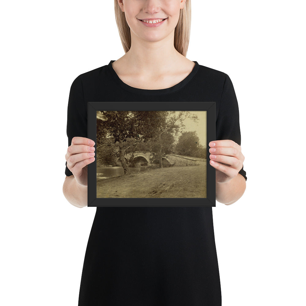 Burnside's Bridge Luster Print with Wooden Frame