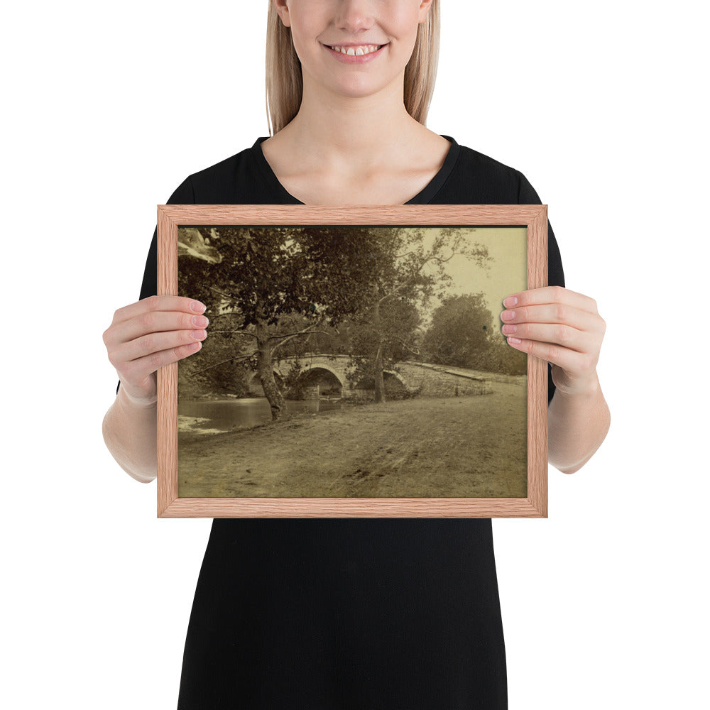 Burnside's Bridge Luster Print with Wooden Frame