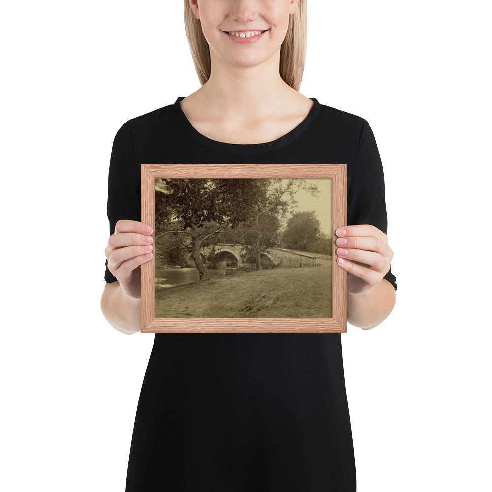 Burnside's Bridge Luster Print with Wooden Frame