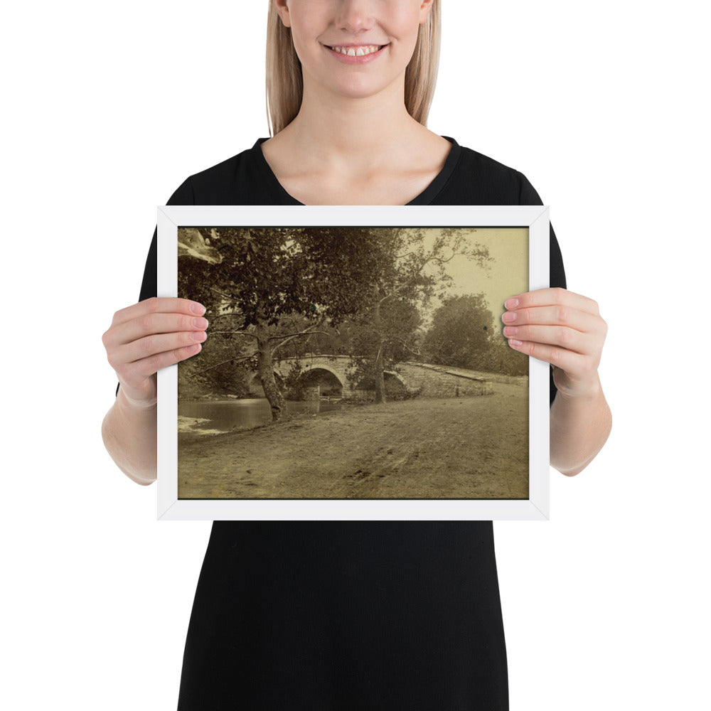 Burnside's Bridge Luster Print with Wooden Frame