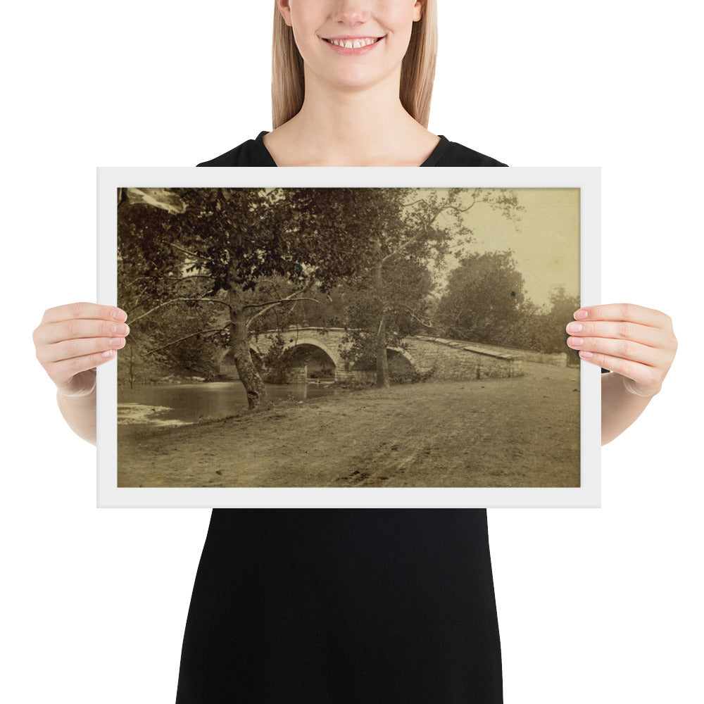 Burnside's Bridge Luster Print with Wooden Frame