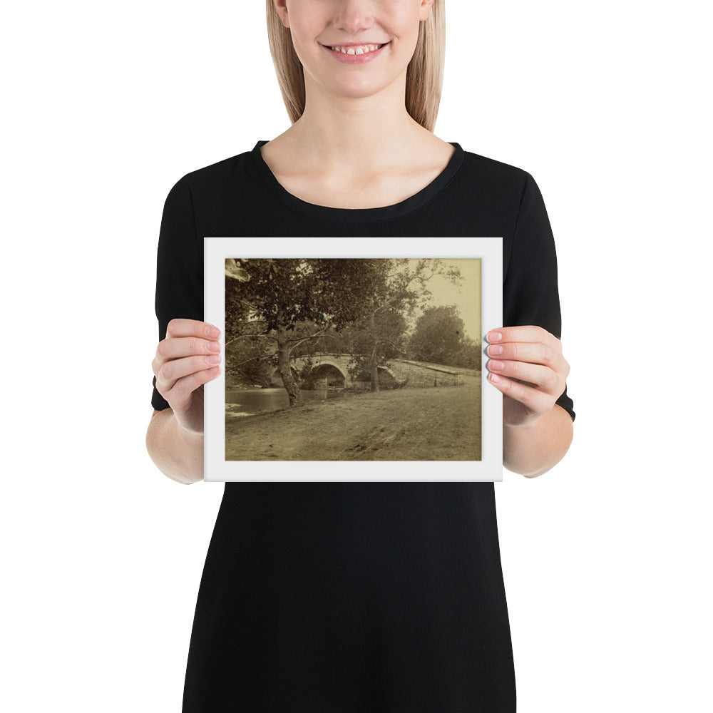 Burnside's Bridge Luster Print with Wooden Frame