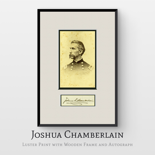 Joshua Chamberlain Luster Print with Wooden Frame and Autograph