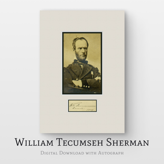 William Tecumseh Sherman Digital Download with Autograph