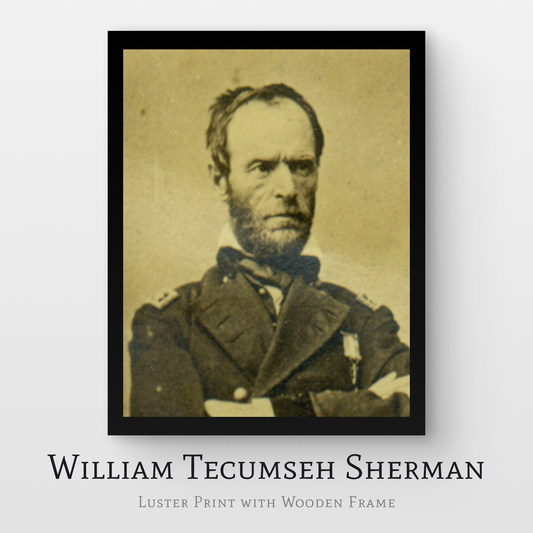 William Tecumseh Sherman Luster Print with Wooden Frame